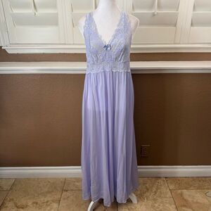Vintage Shadowline Purple Nightgown Slip Dress Size S Lingerie Nightwear Chic